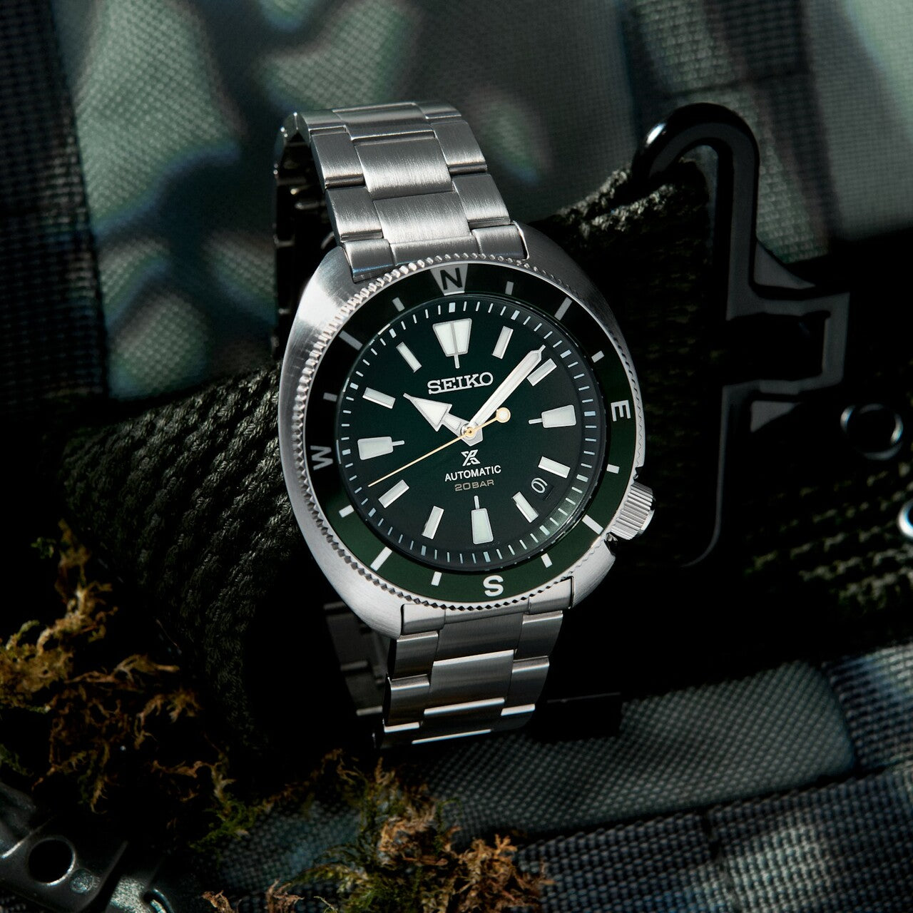 Seiko Prospex Turtle Green Land Tortoise 200M Stainless Steel Watch SR –  Prestige