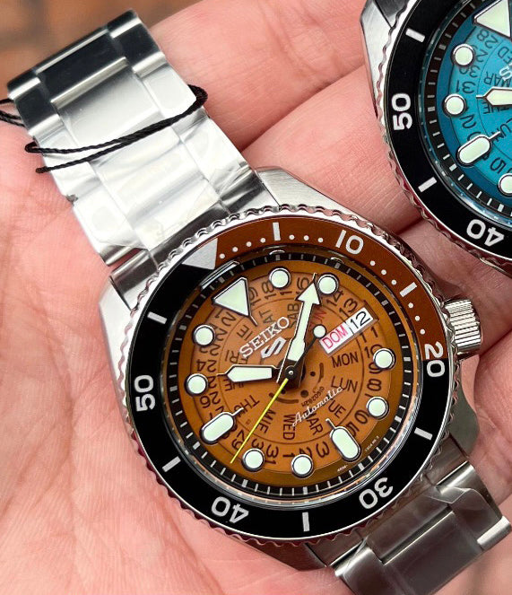 Seiko 5 100M Skeleton Style Brown Dial Automatic Watch SRPJ47K1 – Prestige