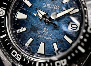 Seiko SE Save the Ocean Dark Manta Ray King Samurai Diver's Men's Rubb –  Prestige