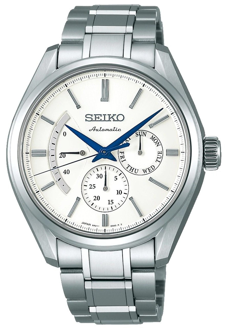 Seiko JDM Presage White Men's Stainless Steel Watch w/ Pow. Res. Indic –  Prestige