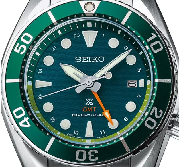 Seiko King Sumo GMT Solar Seascape Green Men's Stainless Steel Watch SFK003J1