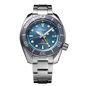 Seiko Prospex King Sumo GMT Solar Aqua Blue Men's Stainless Steel Watc –  Prestige