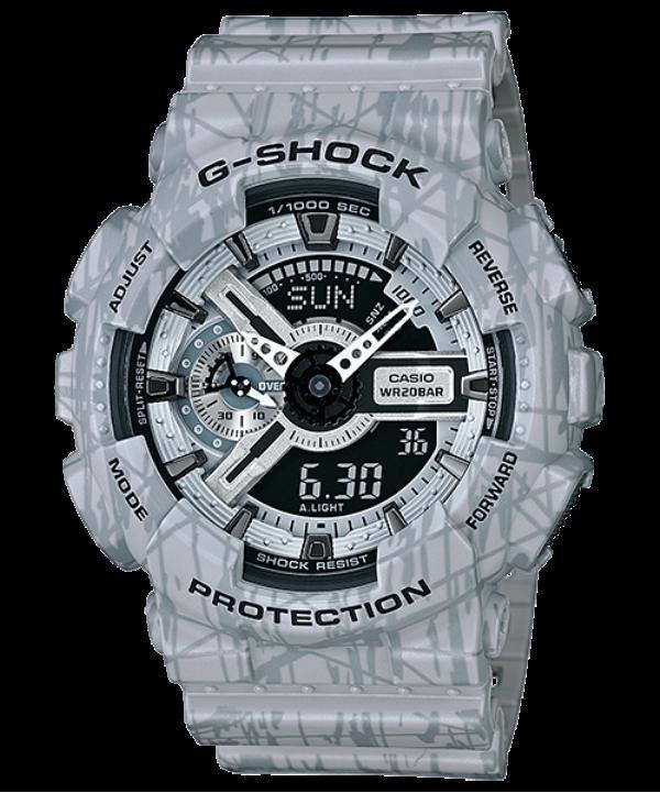 Casio G-Shock GA110 X-Large Slash Pattern Series Black Dial Grey Watch ...