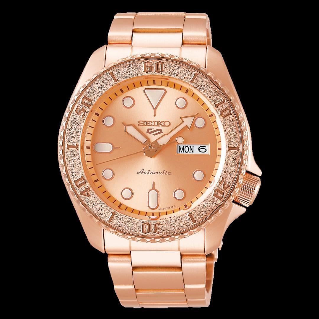 Seiko 5 Sports 100M Automatic Men's Watch All Rose Gold Plated SRPE72K –  Prestige