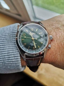 Seiko Japan Made Prospex Alpinist Green Men's Leather Strap Watch SPB1 –  Prestige