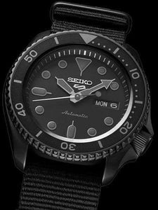 Seiko 5 Sports 100M Automatic Men's Watch Stealth All BLACK Nylon Stra –  Prestige