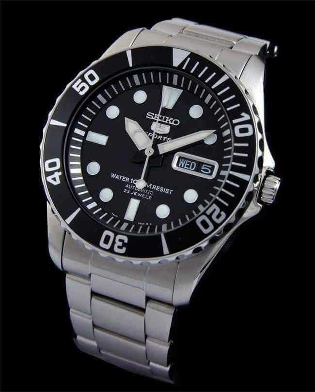 Seiko 5 Sports Black Sea Urchin Automatic Men's Watch SNZF17K1 – Prestige