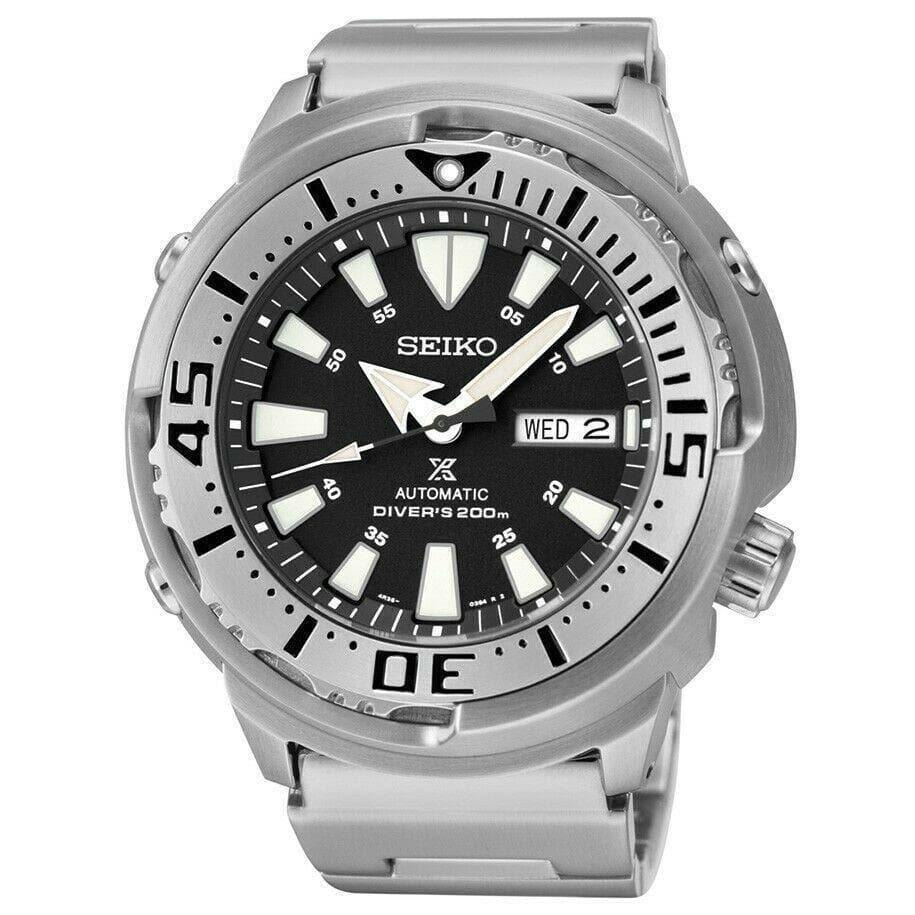 Seiko Black Monster Baby Tuna Prospex Men's Stainless Steel Watch SRP6 –  Prestige