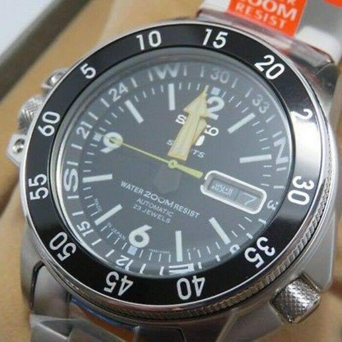 Seiko Japan Made Map Meter Black Atlas/Land Shark 200M Men's Watch SKZ –  Prestige