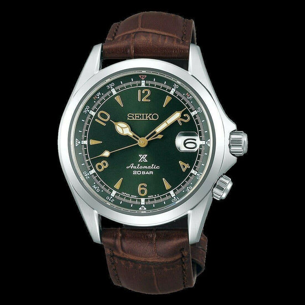 Seiko Japan Made Prospex Alpinist Green Men's Leather Strap Watch SPB1 –  Prestige