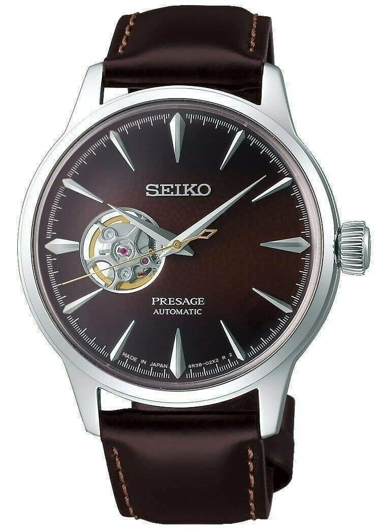 Seiko Presage Cocktail Time Midnight Stinger Open Heart Men's Watch SS –  Prestige