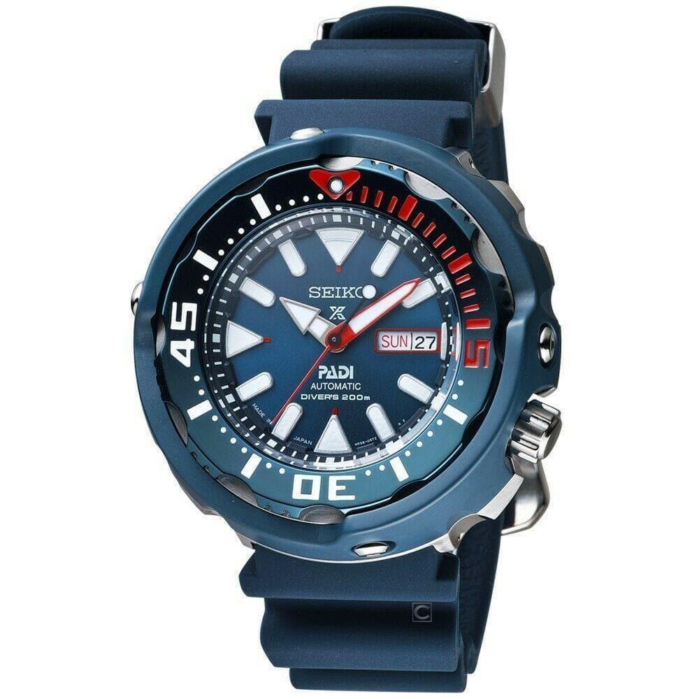 Seiko SE PADI Blue Ceramic Shroud Tuna 200M Diver's Men's Watch SRPA83 –  Prestige