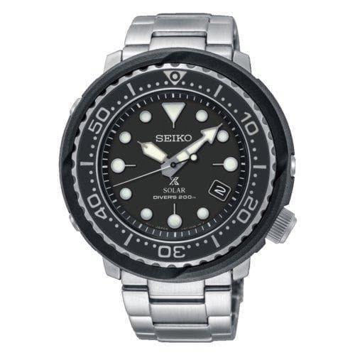Seiko Solar Tuna Black Dial Prospex Diver's Men's Watch SNE497P1 – Prestige