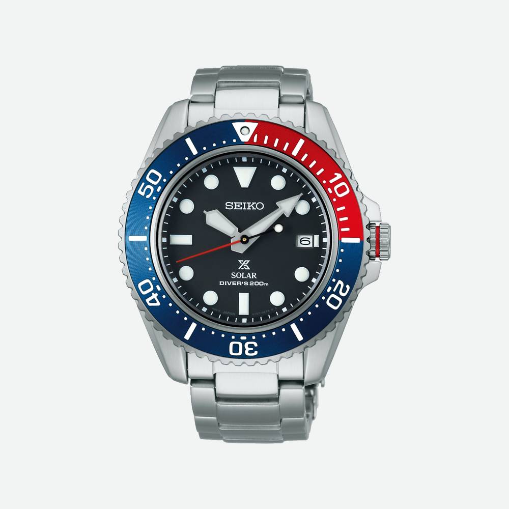 Seiko Prospex Pepsi Solar Diver's Men's Stainless Steel Watch SNE591P1 –  Prestige