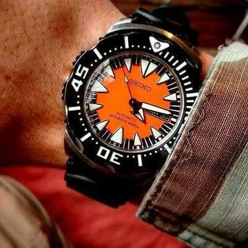 Seiko Monster Orange Fang 2nd Gen Diver's Men's Rubber Strap Watch SRP –  Prestige