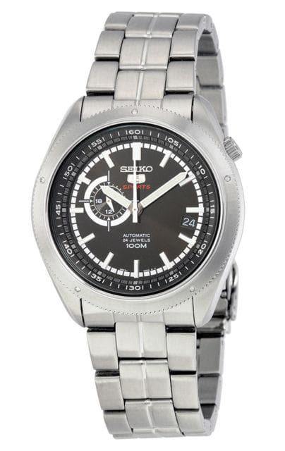 Seiko 5 Sports 100M 24 Hour Sub-Dial Black Men's Stainless Steel Strap –  Prestige