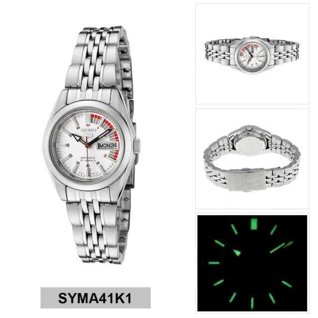 Seiko 5 Classic Ladies Size White Dial Stainless Steel Strap Watch SYM –  Prestige