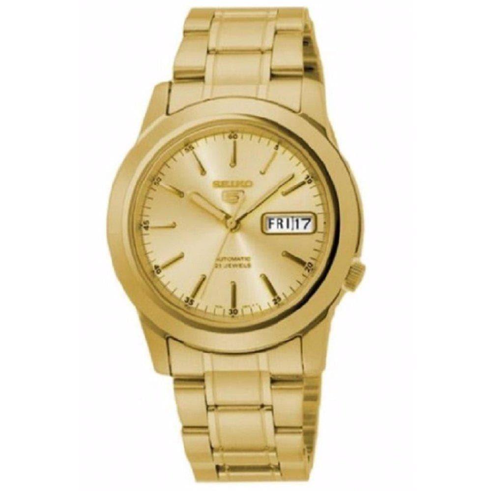 Seiko 5 Classic Men's Size Gold Dial & Plated Stainless Steel Strap Wa –  Prestige