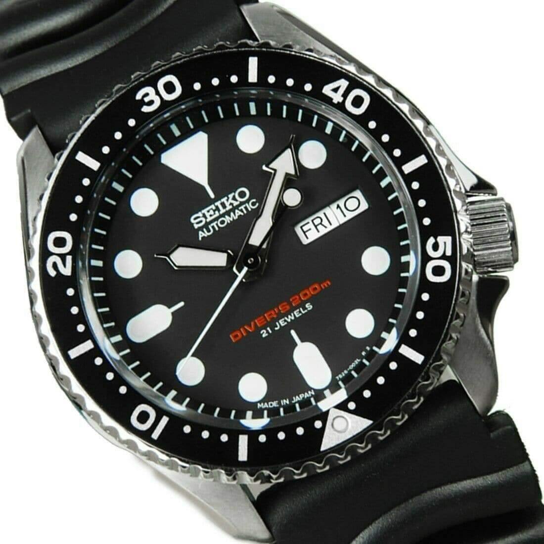 Seiko Japan Made Black SKX 200M Diver's Men's Watch SKX007J1 – Prestige