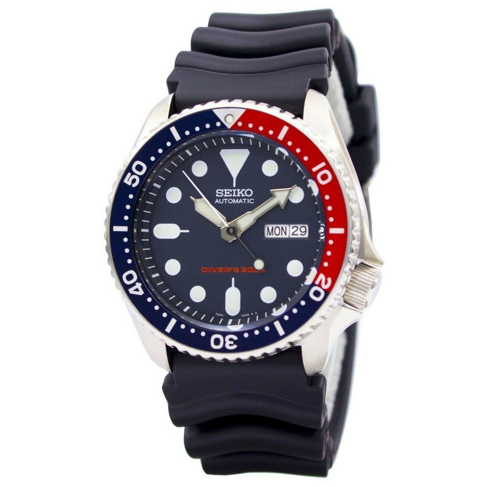 Seiko Pepsi SKX 200M Diver's Men's Rubber Strap Watch SKX009K1 – Prestige