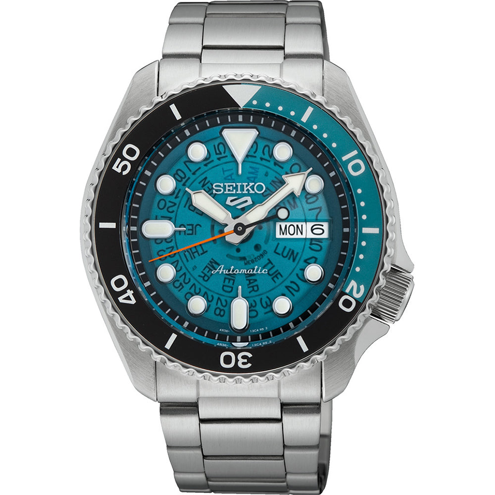 Seiko 5 100M Skeleton Style Bluish Green Dial Automatic Watch SRPJ45K1 –  Prestige