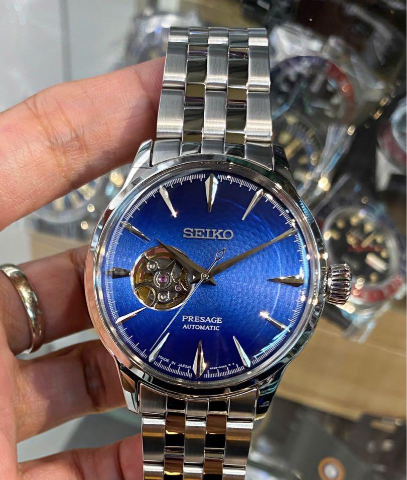 Seiko Presage Cocktail Time Blue Acapulco Open Heart Men's Watch SSA43 –  Prestige