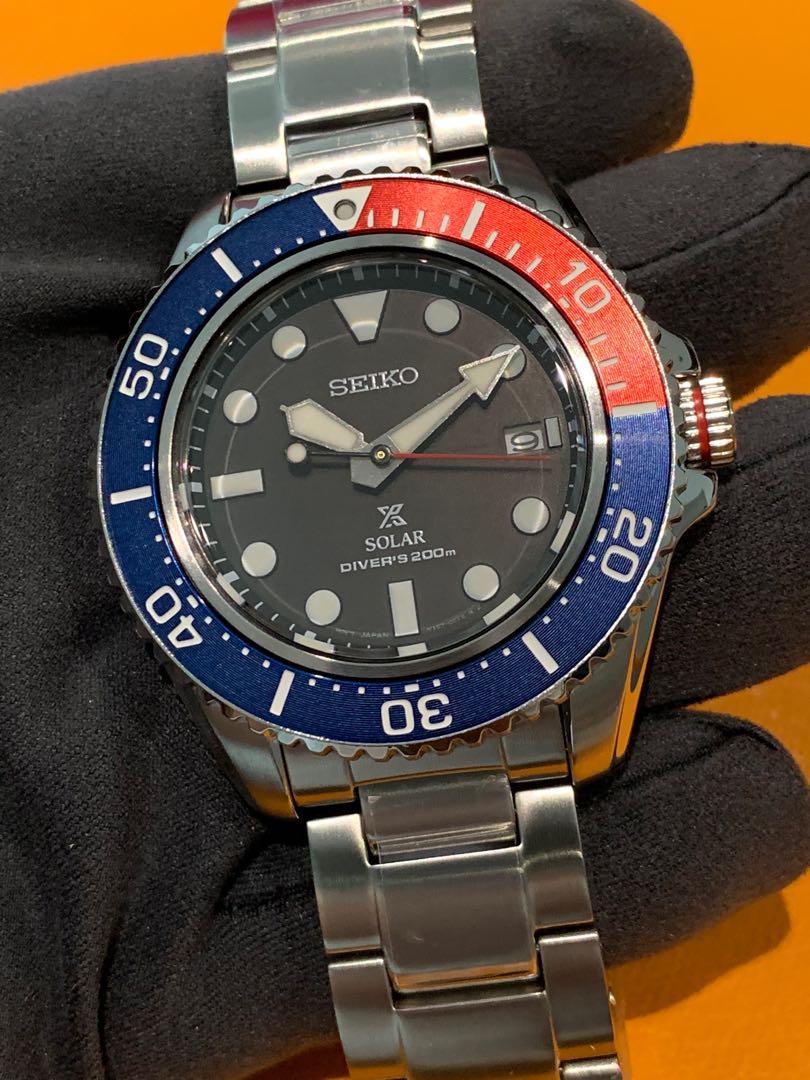 Seiko Prospex Pepsi Solar Diver's Men's Stainless Steel Watch SNE591P1 –  Prestige