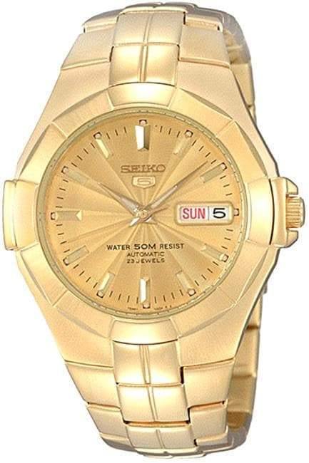 Seiko 5 Classic 50M Men's Size Gold Dial & Plated Stainless Steel Stra –  Prestige
