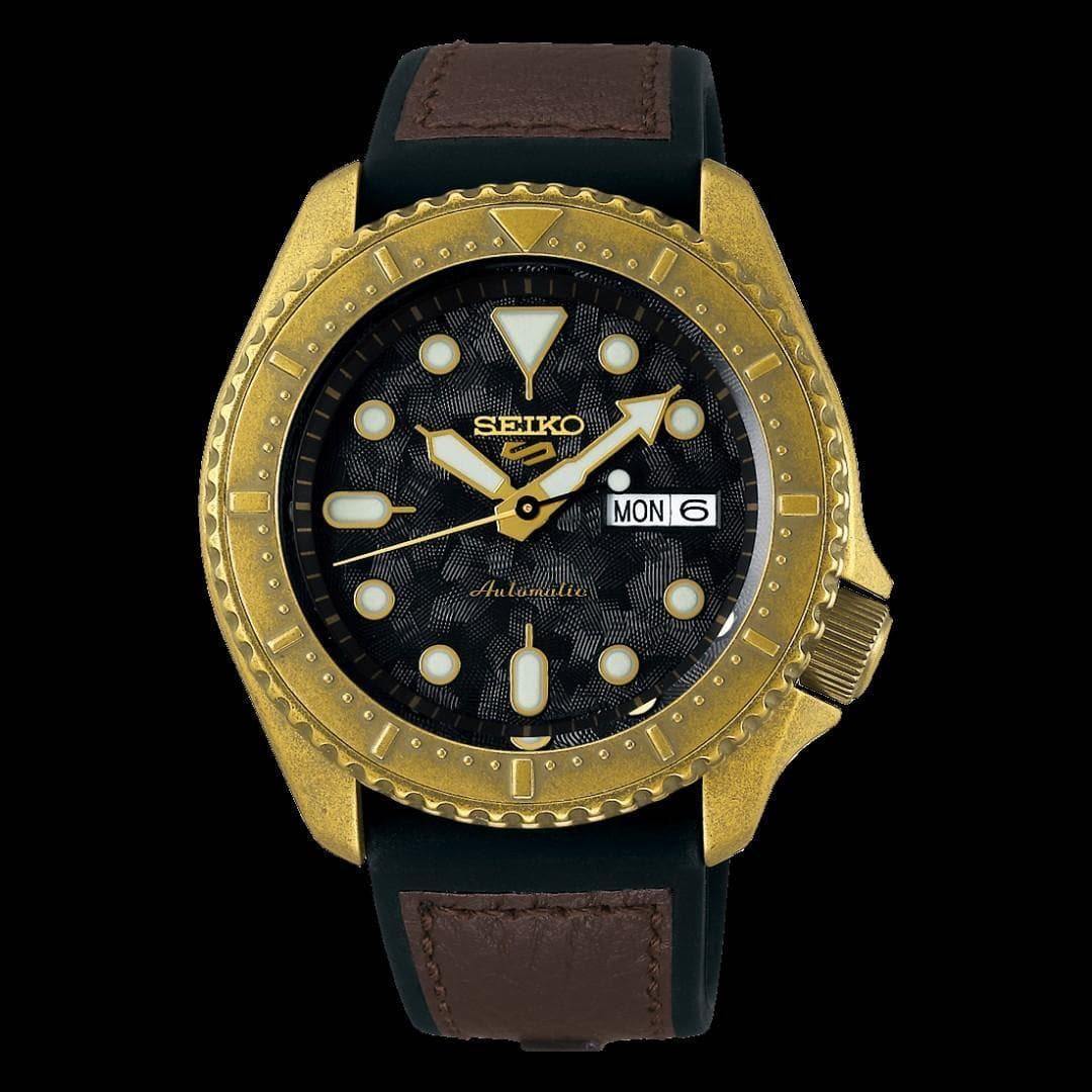 Seiko 5 Sports 100M Automatic Men's Patterned Black Dial Bronze Plated –  Prestige