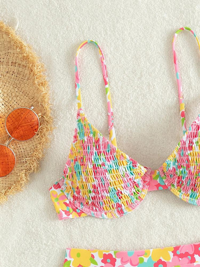 Floral Scalloped Trim Bikini Set – Sunset and Swim