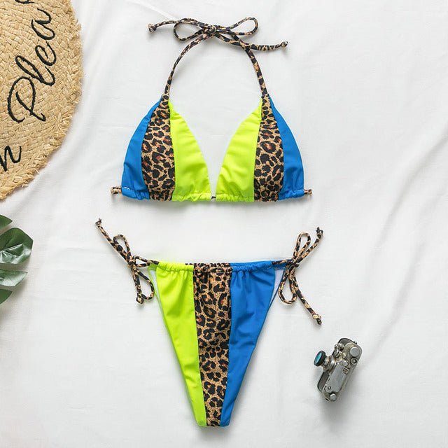 Natasha Ruched Triangle Leopard Bikini  Sunset and Swim 1354-3 L 
