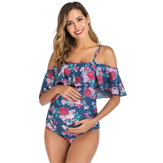 Stella Maternity Swimsuit  Sunset and Swim print S 