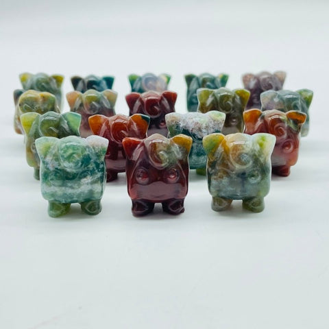 Beautiful Ocean Jasper Jigglypuff Pokémon Carving Wholesale -Wholesale Crystals