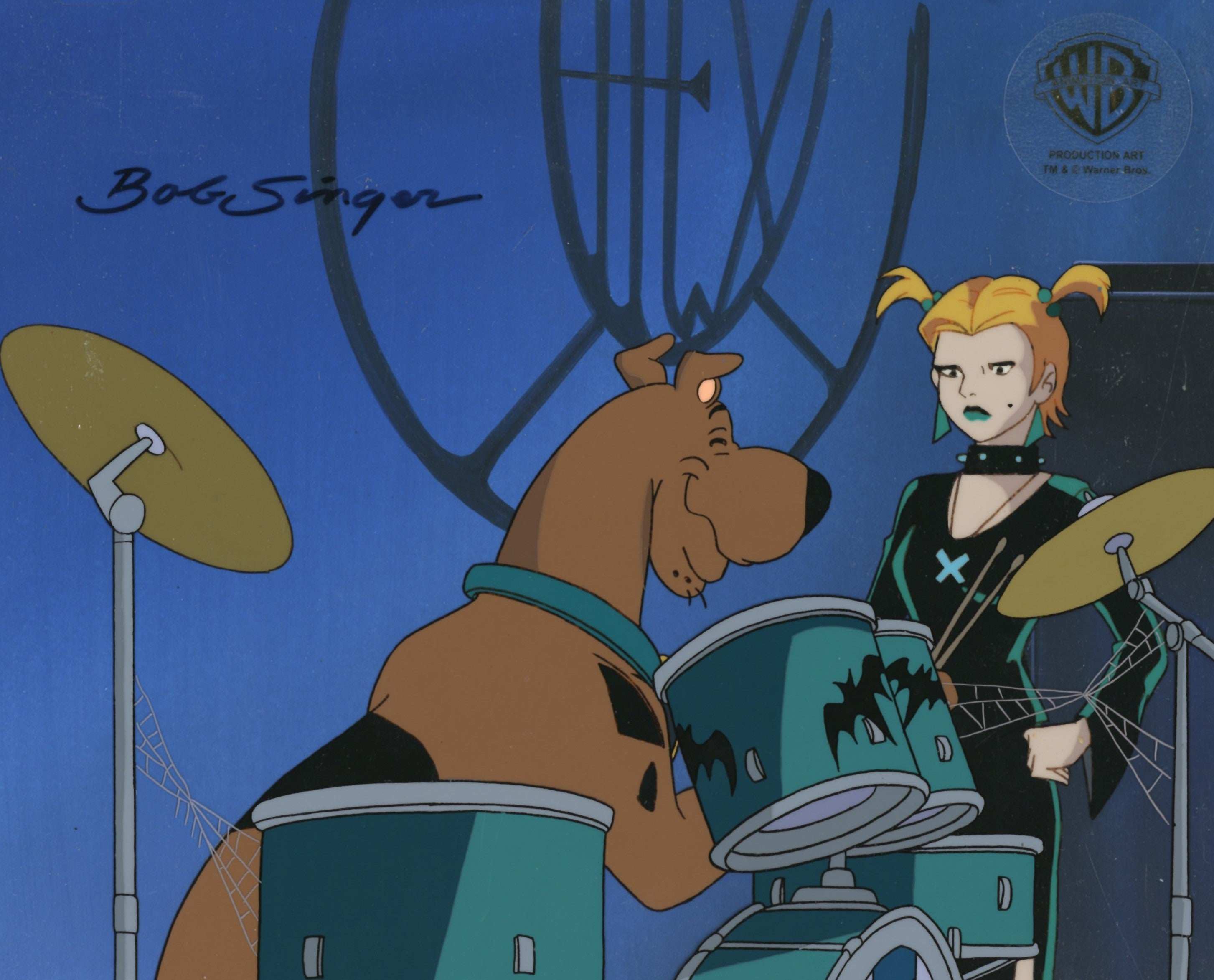 Scooby-Doo and the Witch's Ghost Original Production Cel on Original Production Background: Scooby and Dusk