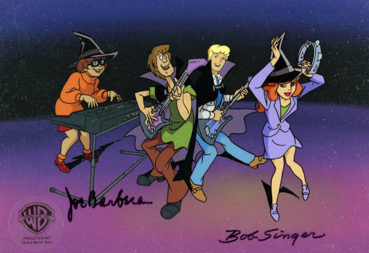 The Real Adventures of Jonny Quest Original Production Cel on Original  Background signed by Bob Singer: Jonny, Jessie, and Hadji