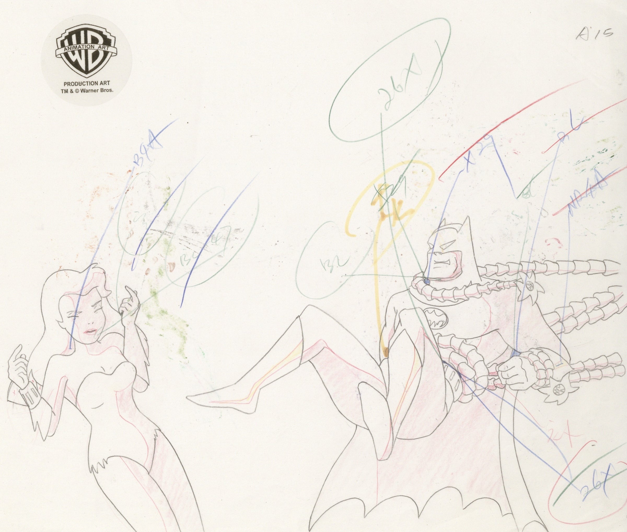 Batman The Animated Series Original Production Drawing: Batman and Poi –  Clampett Studio