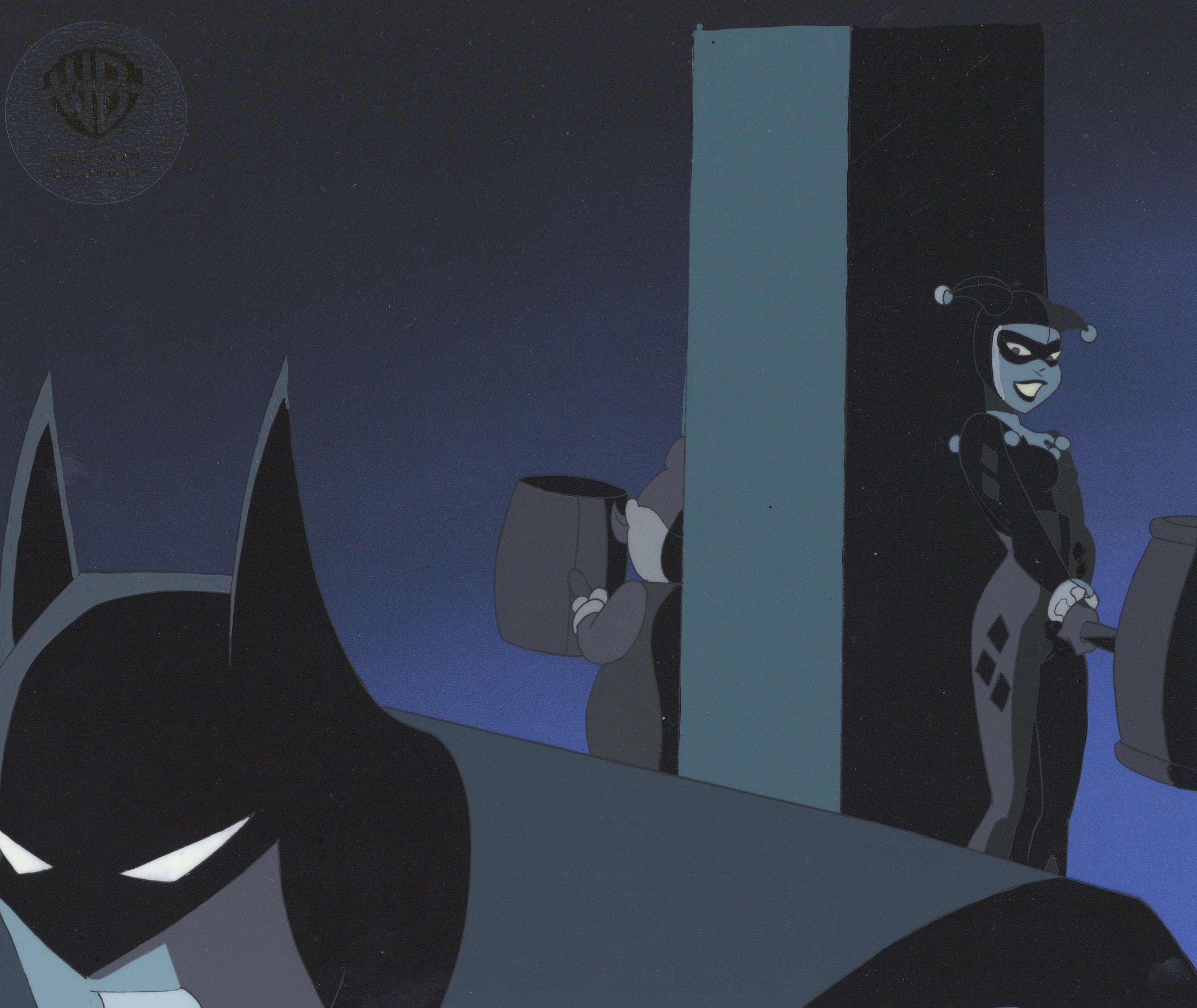 The New Batman Adventures Original Production Cel: Batman and Harley Q –  Clampett Studio