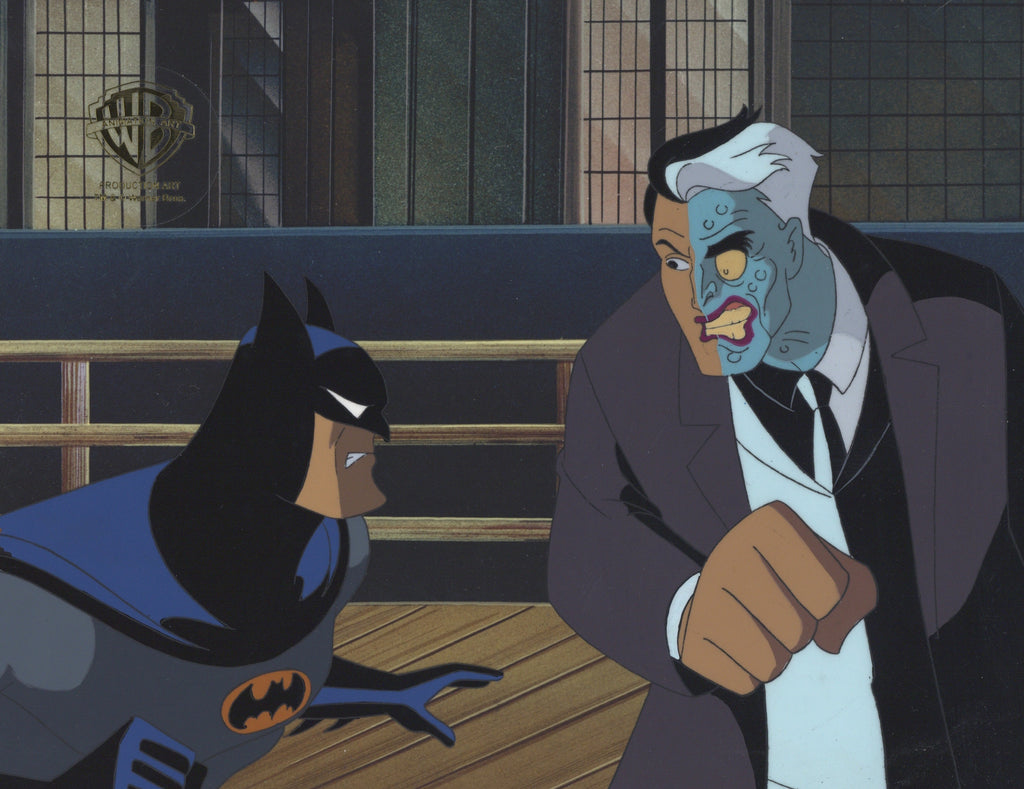 Batman The Animated Series Original Production Cel: Batman and Two-Fac –  Clampett Studio