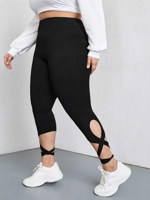 Criss-Cross Capri Leggings Plus Size - Trader Rick's for the artful woman