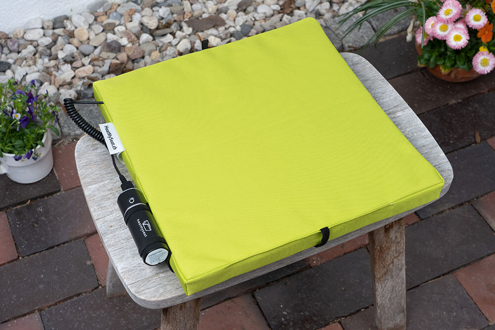 A lovely warm cushion for outside in the garden. Available in all colours. Better than any grape seed or cherry pit cushion.