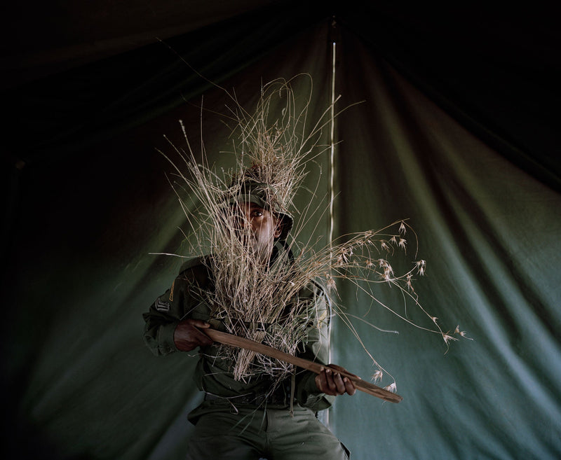 Camouflage warrior  II Borana Ranch northern Kenya from the series with butterflies and warriors