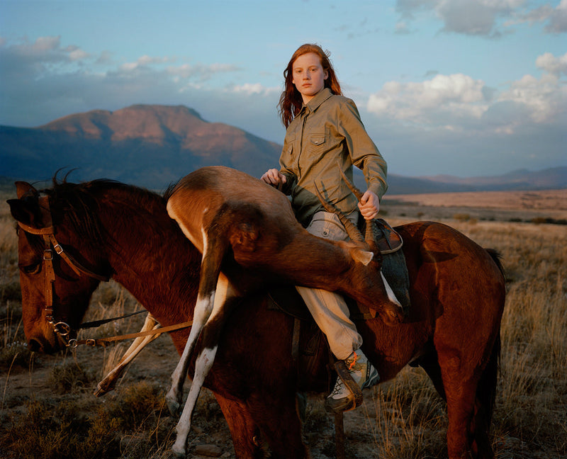 Huntress with buck South Africafrom the series hunters