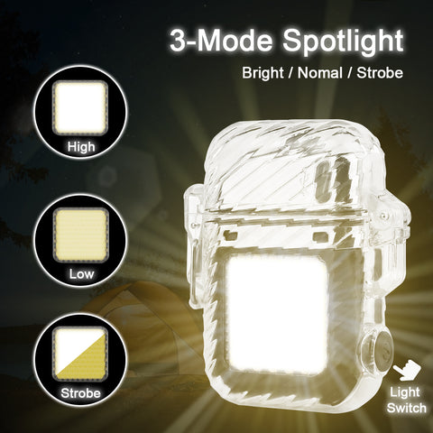 SUPRUS 3 Modes of Flashlight Windproof outdoor Electric Lighters #F38