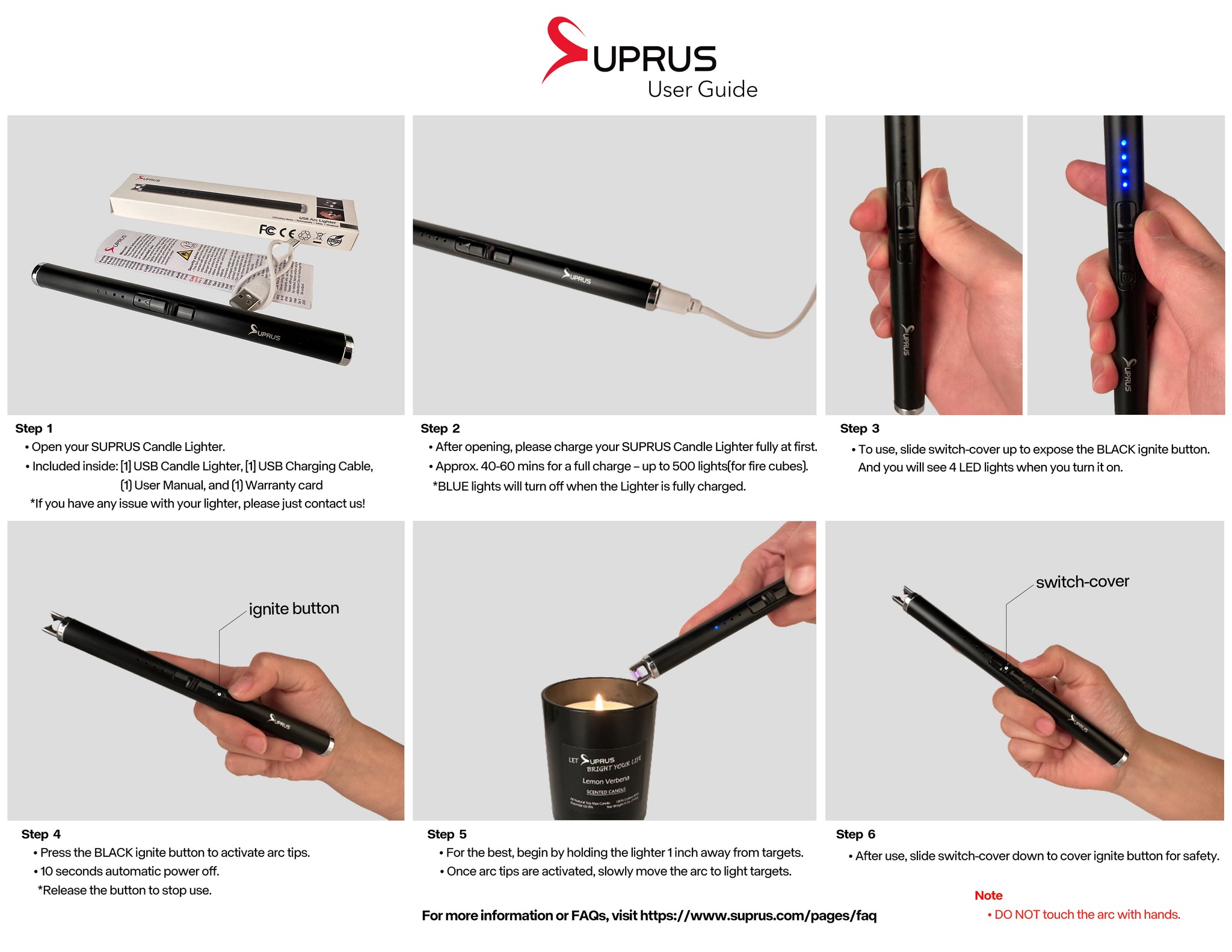 SUPRUS USB CANDLE LIGHTER manuals