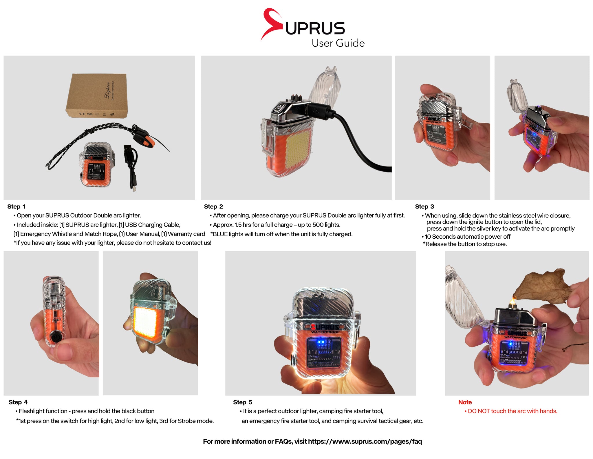 SUPRUS outerdoor lighter manuals