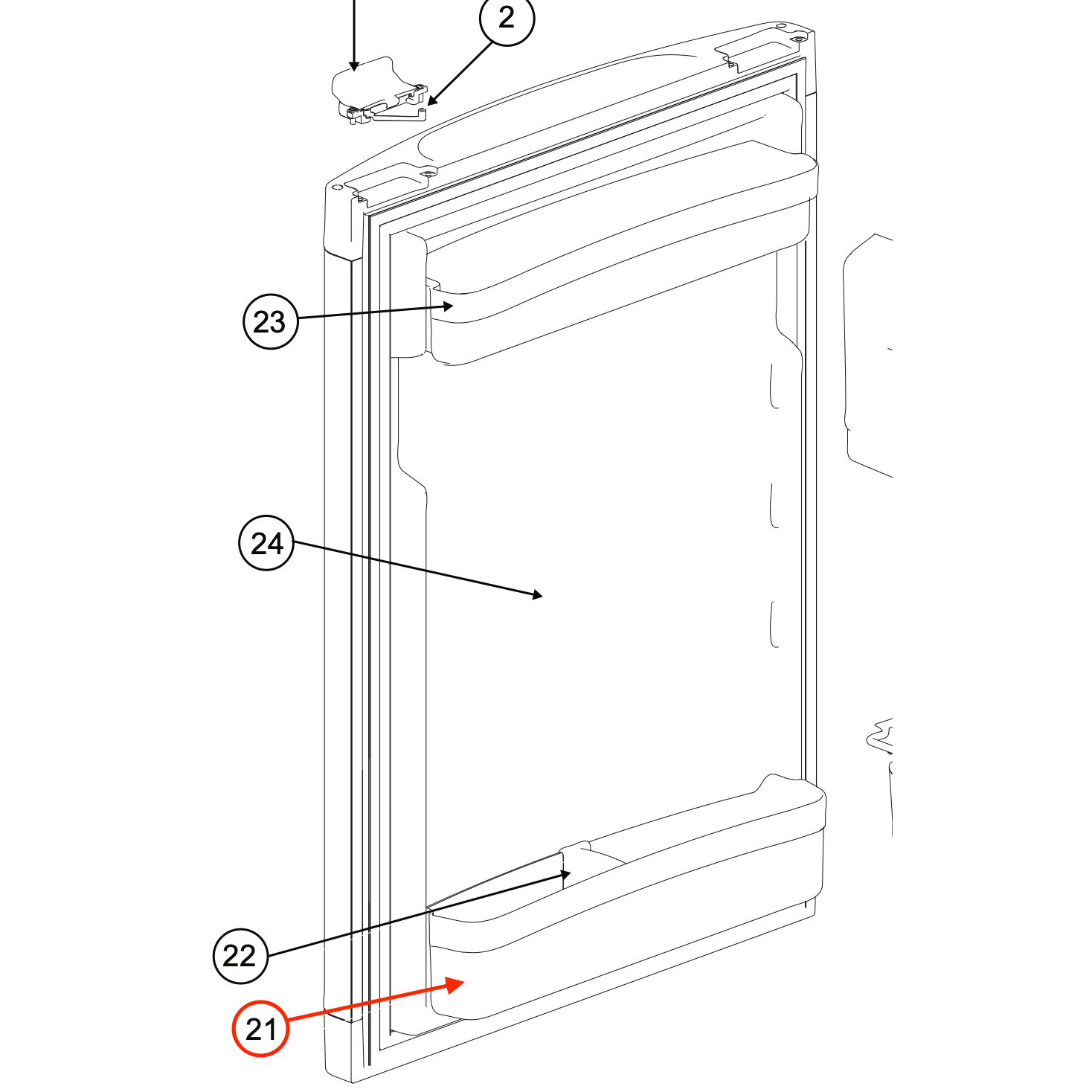 Norcold Refrigerator Door Bin Replacement for the 3150 Model - 69082412
