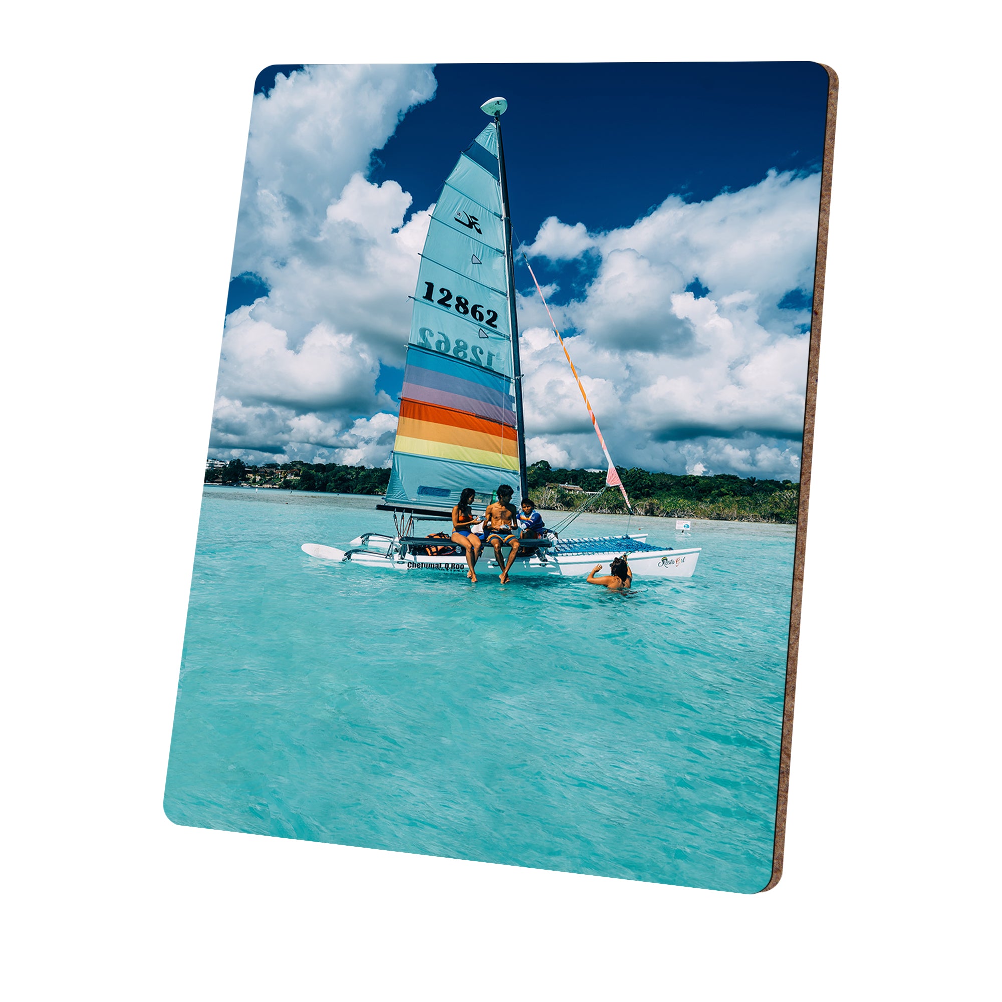 Personalised Sailing Metal Photo With Wooden Backing - Metal Poster Wall Picture