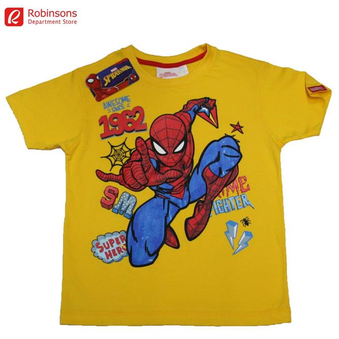 Buy Marvel Spiderman Kids Boys Yellow Round Neck Shirt With Print 6 Years  Old Online | Robinsons Department Store by GoCart