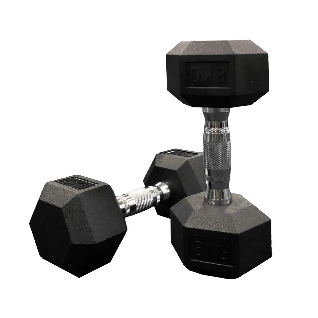Image of Jordan 2.5kg-30kg JLC Rubber Hex Dumbbell Set - 12 Pairs