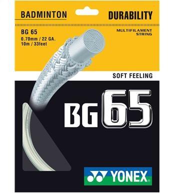 Yonex BG 65 Badminton Racket String - 10M SET